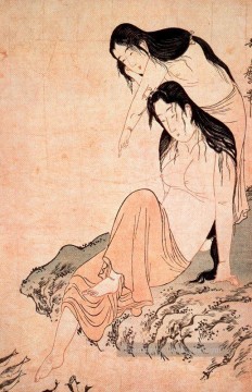  utamaro - femmes nues et poissons Kitagawa Utamaro ukiyo e Bijin GA